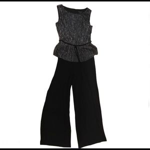 New Connected black and silver one piece wide leg